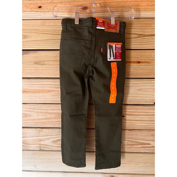 Levis Boys 511 Slim Fit Stretch Twill Pants Olive Night Green Size 7 92P405 - Picture 3 of 4
